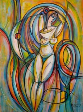 Akt na huśtawce, 2019
olej + akryl na płótnie, 80 x 60 cm