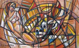 Poranne rozmarzenie - akt, 2018 olej, płótno, 72 x 118 cm