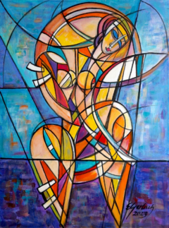 Akt z lusterkiem, 2023
olej + akryl, płótno, 80 cm x 60 cm