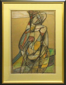 Akt na plaży (1987) pastel, karton, 66 x 46 cm / 90 x 70 cm [z oprawą] 