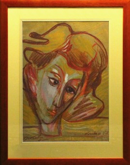Portret kobiety (1988) pastel, karton, 66 x 46 cm / 90 x 70 cm [z oprawą] 