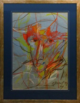 Portret malarza (1994) pastel, karton, 66 x 46 cm / 90 x 70 cm [z oprawą] 