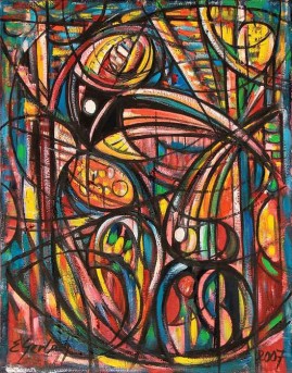 Tukany (2007), olej, płótno, 76 x 60 cm