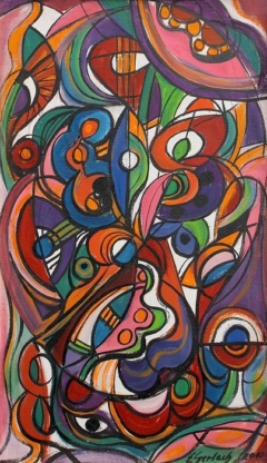 Kompozycja secesyjna (2010)
olej, płótno, 70 x 42,5 cm