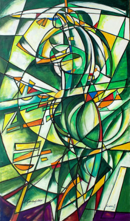 Akt futurystyczny, 2009
olej płótno 200 x 115 cm