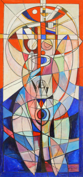 Akt kosmiczny, 2001
olej, płótno 210 x 100 cm