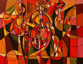 Wiolonczelistka - 012, 2012
olej, płótno 116,5 x 150 cm