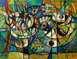 Walka kogutów - 012, 2012
olej, płótno 116,5 x 160 cm