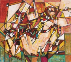 Akt geometryczny, 2018 olej, płótno, 110 x 126 cm