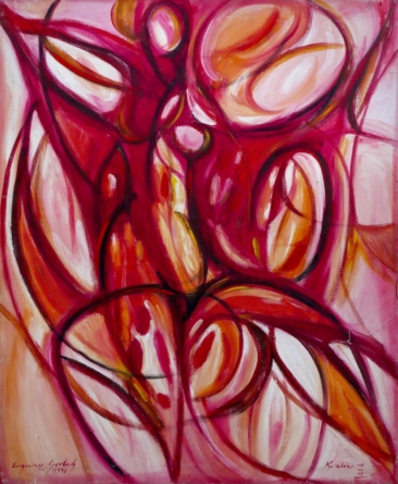 Baletnica, 1996 
olej, płótno, 120,5 x 99,5 cm

