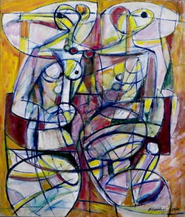 Dwie modelki na ławeczce, 1978
olej, płótno, 116 x 100 cm
